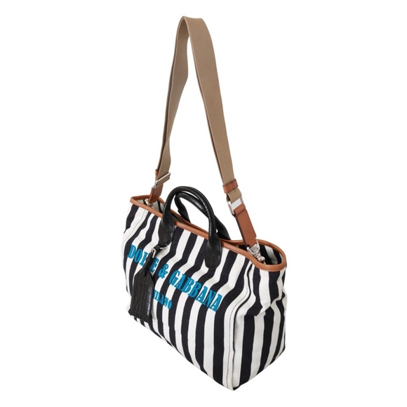 DOLCE & GABBANA Borse Striped Cotton Shopping Tote - Picture 3 of 8